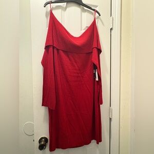 New York & Company Red Long Sleeve Dress